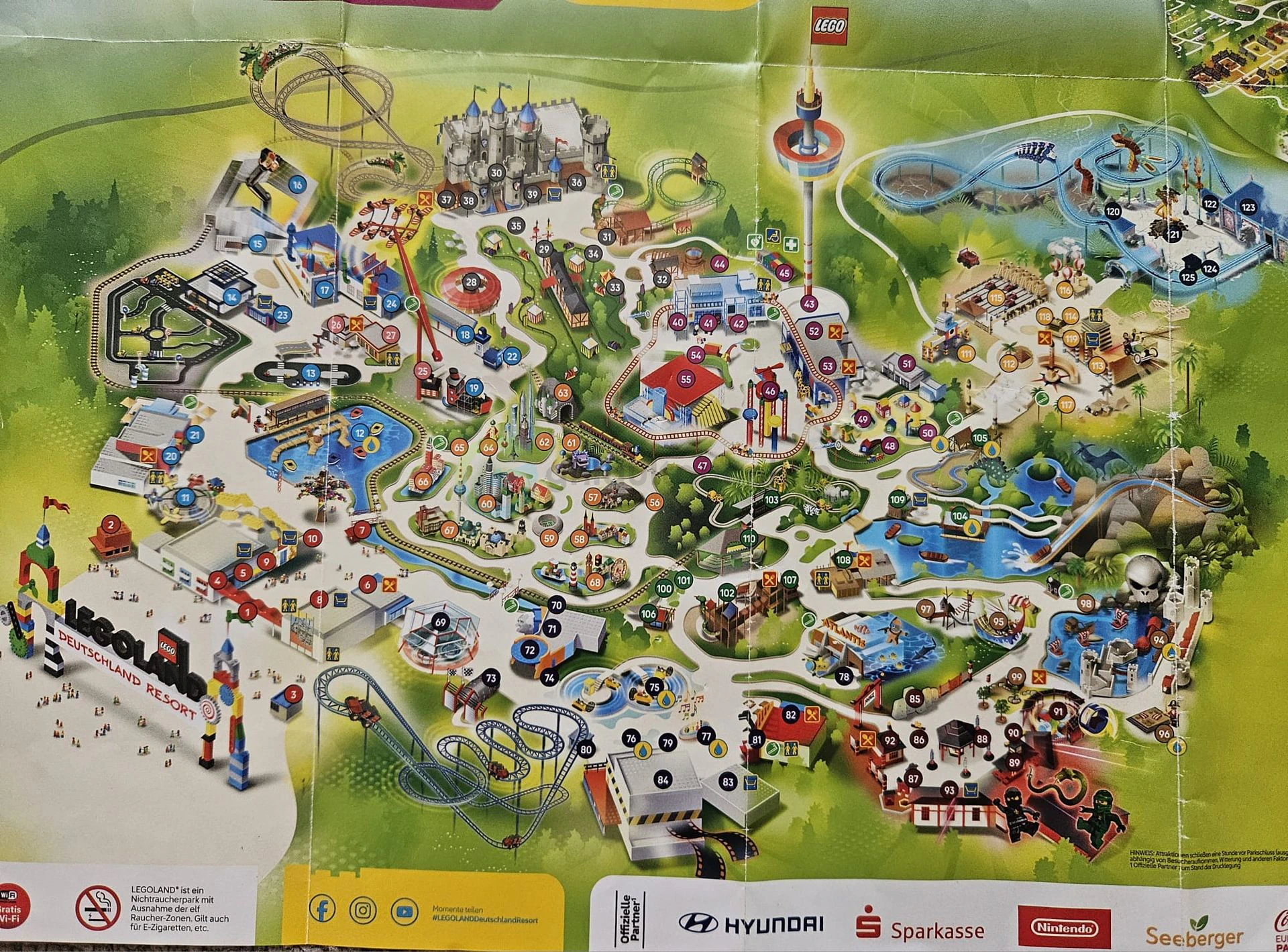 Harta atracțiilor din parcul Legoland