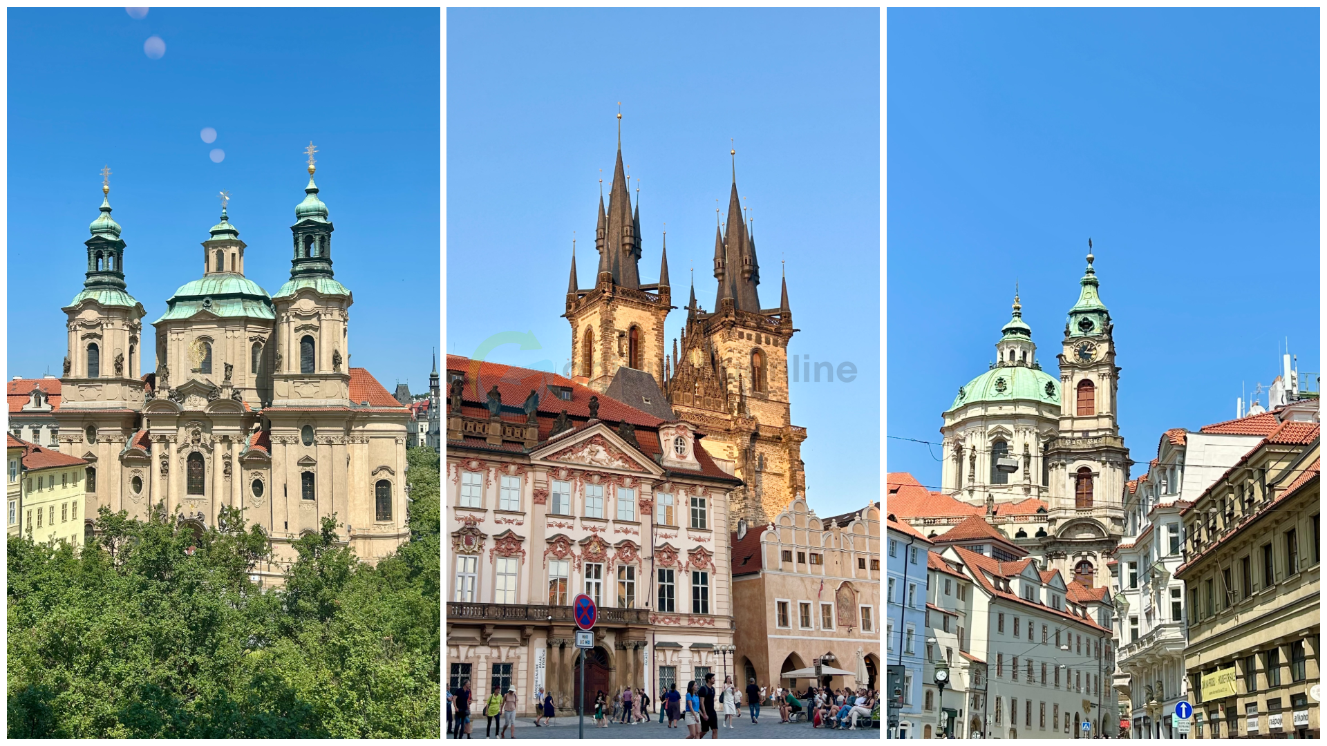 colaj foto cu cladiri din praga